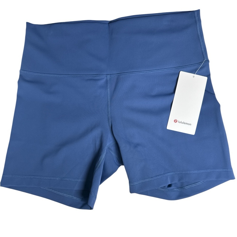 lululemon Wunder Train HR Short 6” NWT Size 14 Blue Twill - Picture 3 of 4